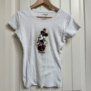 Disneyland Resort Mini Mouse Glitter Slim Fit T-Shirt. Size M